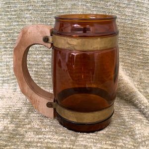 Amber Siesta Ware Vintage Wooden Handled Mug